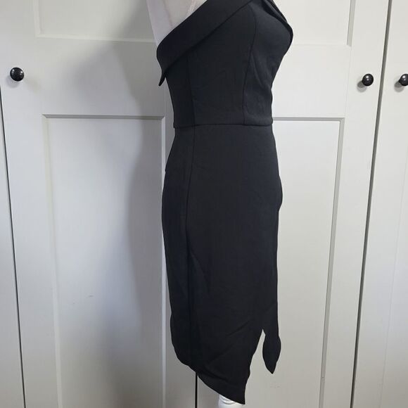 Adelyn Rae Halter asymmetrical sheath dress in black size xsmall - Picture 11 of 16
